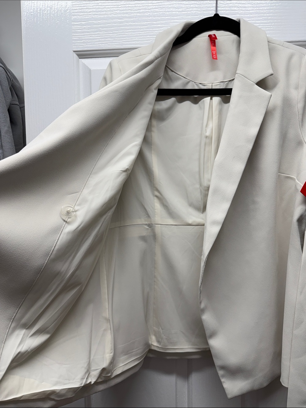 SPANX Cream Wrap Blazer with Self-Tie Waist - Picture 2 of 4
